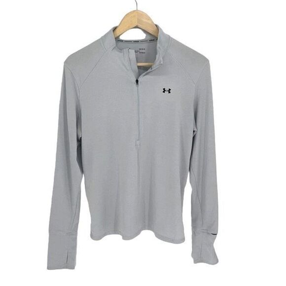 Under Armour Women’s Heatgear Half Zip Long Sleeve Pullover Shirt Gray Size Larg - Picture 1 of 9